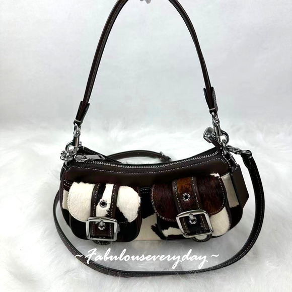 Coach Ashton Bag With Cow Print Shoulder/Crossbody CCC83 NWT - Picture 1 of 9